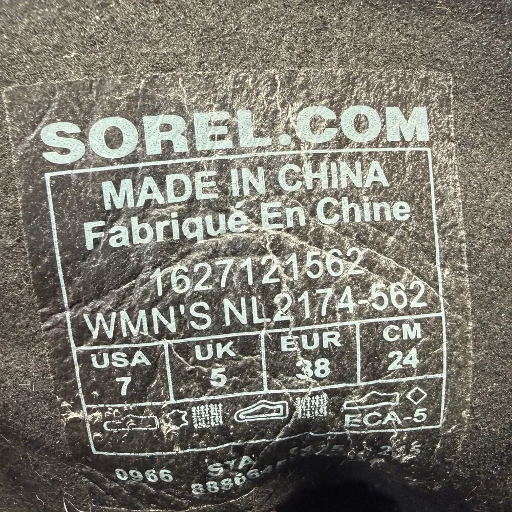 Sorel Purple Black Fabric Rubber Wedge Lace-Up Ankle Bootie NL2174-562 Women US7